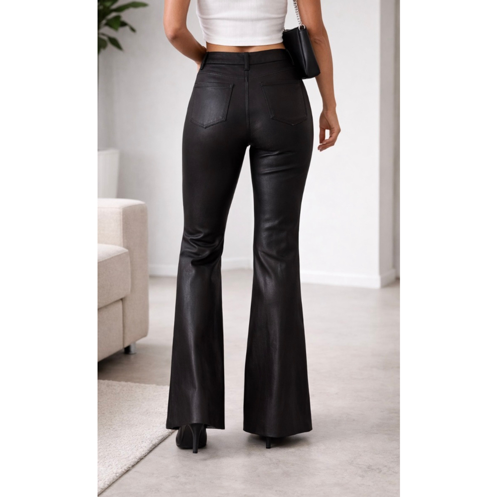 Women's JUST BLACK DENIM Black Boot Cut & Flare Pants Size 30 - Picture 2 of 11